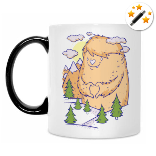 Кружка-хамелеон с принтом Милый Монстрик