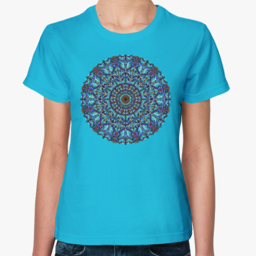Женская футболка узор мандала,ажур,марокко,lace,кружево,яркий