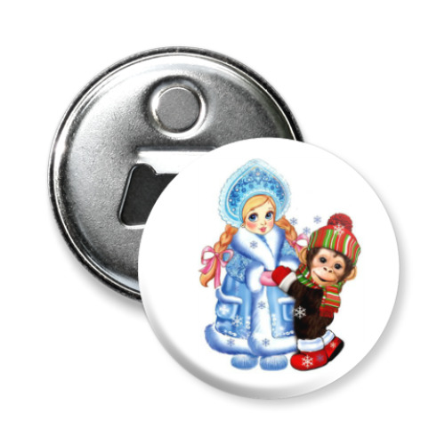 Магнит-открывашка с принтом обезьяний год