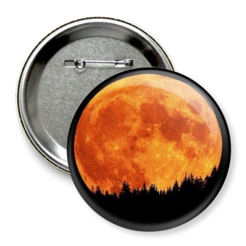 Значок 75мм с принтом Луна