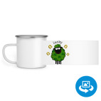 Кружка металлическая белая (круговая запечатка)