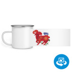 Кружка металлическая белая (круговая запечатка)