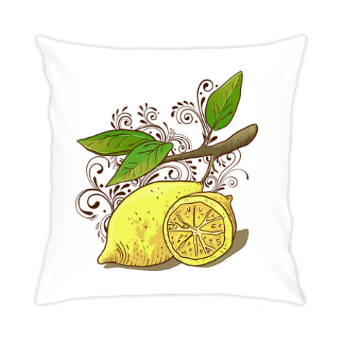 Подушка с принтом Лимоны