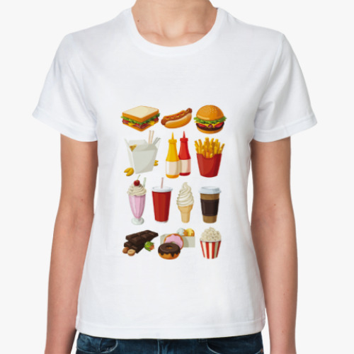 Классическая футболка Я люблю Кушать