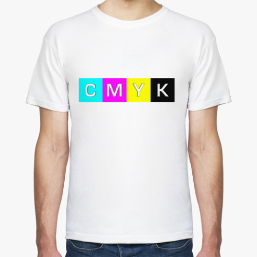 Футболка с принтом  'CMYK'