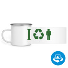 Кружка металлическая белая (круговая запечатка)