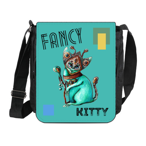 Сумка на плечо (мини-планшет) с принтом Fancy Kitty