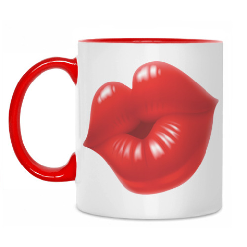 Кружка с принтом Губы
