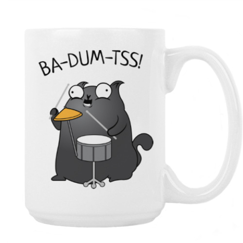 Кружка с принтом Кот Ba-Dum-Tss!