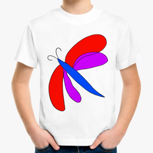 Детская футболка с принтом Яркий мотылек