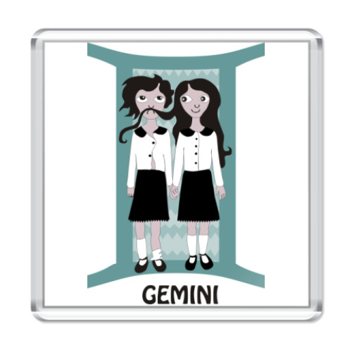 Магнит с принтом близнецы