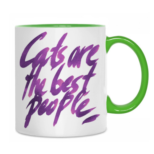 Кружка с принтом Кошки - лучшие люди!