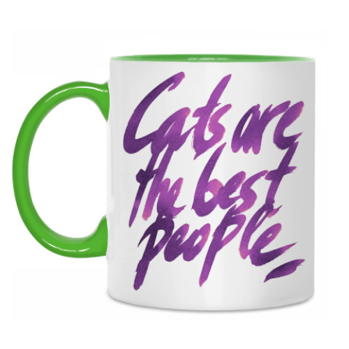 Кружка с принтом Кошки - лучшие люди!