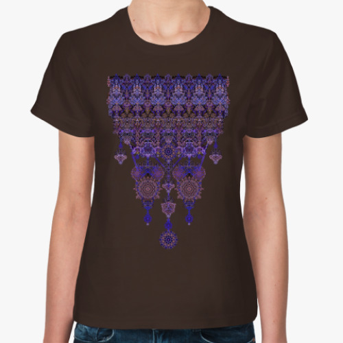 Женская футболка узор монисто,Ажур,кружево,lace,орнамент,стильный