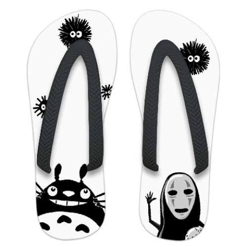 Шлепанцы (сланцы) с принтом totoro