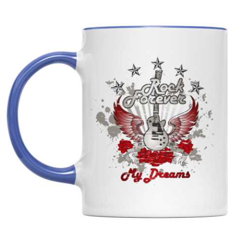 Кружка с принтом Рок навсегда!
