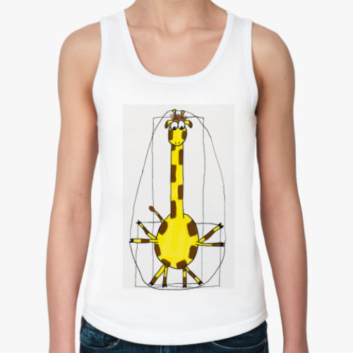 Женская майка с принтом Жираф Да Винчи