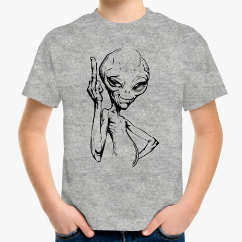 Детская футболка смешной пришелец (funny alien)
