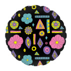 Подушка &quot;круг&quot;, 35x35 см Цветы, треугольники, ромбы