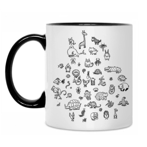 Кружка с принтом Звери