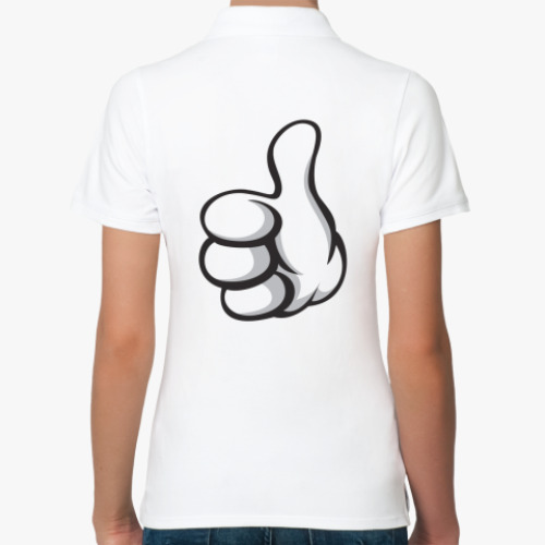 Женская рубашка поло (печать) с принтом Большой палец вверх!