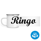 Кружка металлическая белая (круговая запечатка)