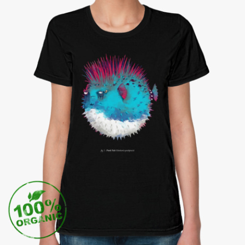 Женская футболка из органик-хлопка Брутальная рыба панк Punk fish