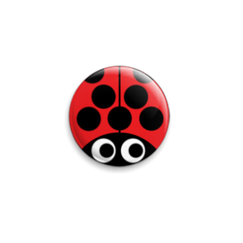Значок 25мм с принтом Божья коровка