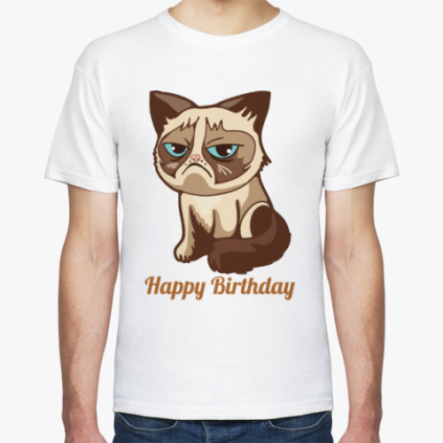 Футболка с принтом Угрюмый кот Тард - Grumpy Cat