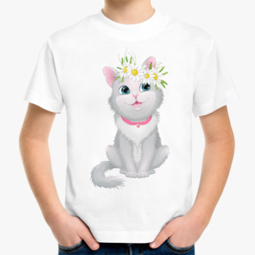 Детская футболка Кошечка в венке