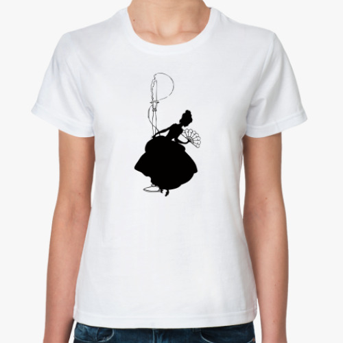Классическая футболка с принтом Девушка и свеча