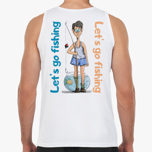 Майка с принтом Поедем на рыбалку
