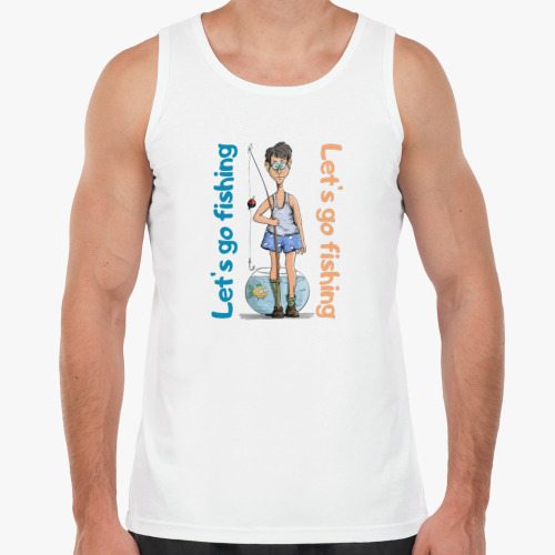 Майка с принтом Поедем на рыбалку