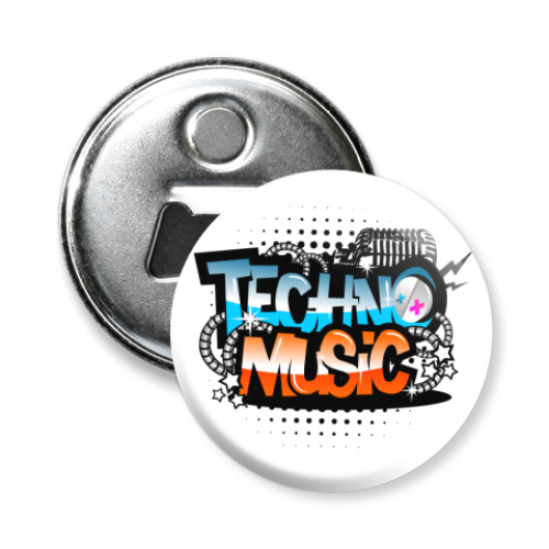 Магнит-открывашка с принтом Техно