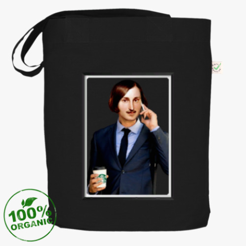 Сумка шоппер с принтом Кофе и Гоголь