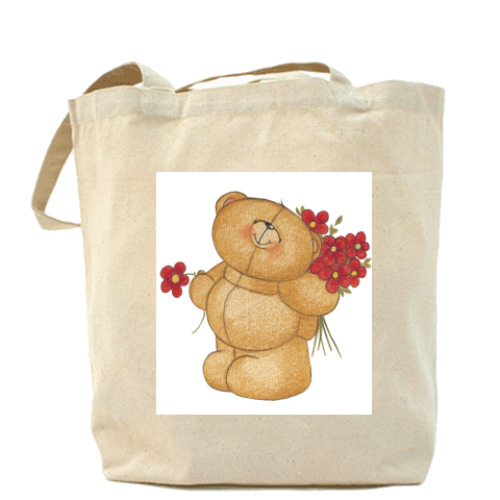 Сумка шоппер с принтом 'Мишка'