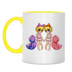 Двухцветная кружка Чибик с  мишкой