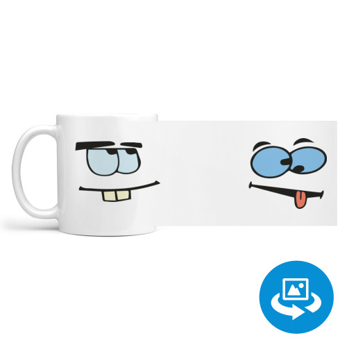 Кружка (круговая запечатка) с принтом Смешная Рожица