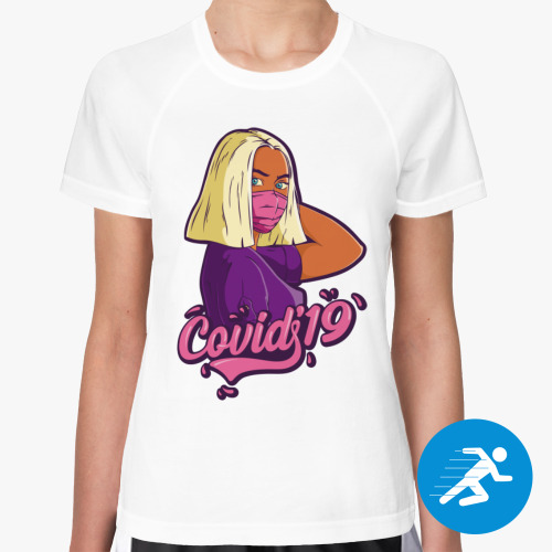 Женская спортивная футболка CovidGirl