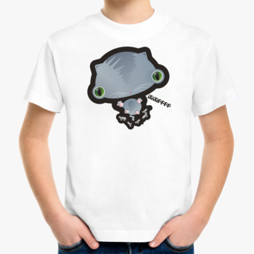 Детская футболка с принтом котенок