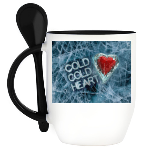 Кружка с ложкой с принтом Холодное сердце