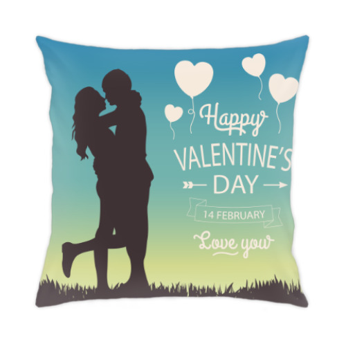 Подушка с принтом День святого Валентина