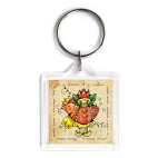Брелок 3.9 x 3.9 см Птица-Цветы