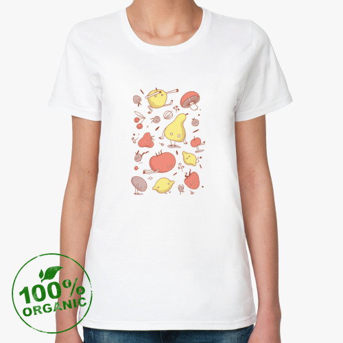 Женская футболка из органик-хлопка Овощи