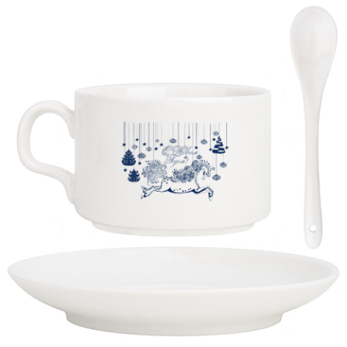 Кофейный набор с принтом С Новым Годом!