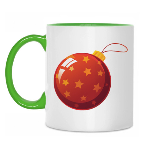 Кружка с принтом Елочный шар