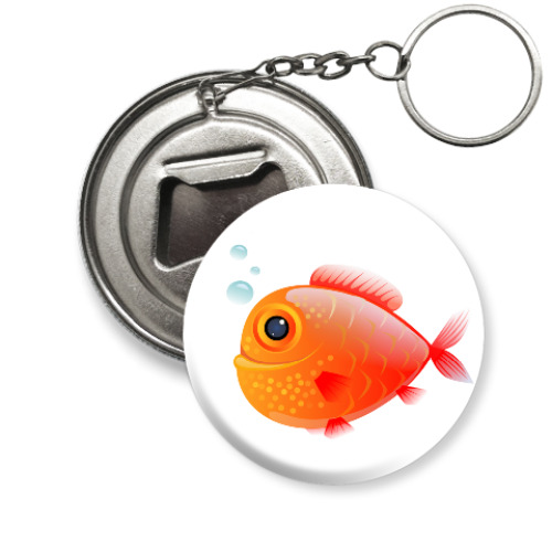 Брелок-открывашка с принтом Довольная рыба
