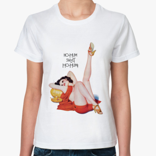 Классическая футболка с принтом Pin-Up Girl