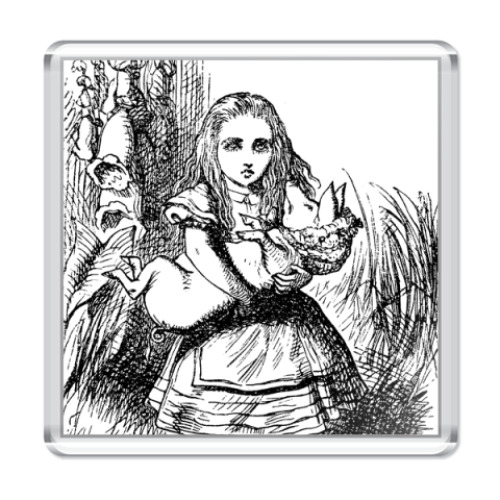 Магнит  'Алиса с поросёнком'