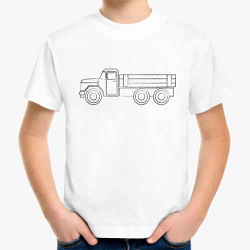 Детская футболка с принтом Грузовик